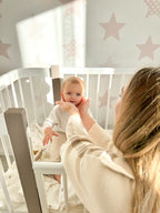 Baby Crib ELIN with Mattress - Cappuccino/White - SpeelSterk.nl