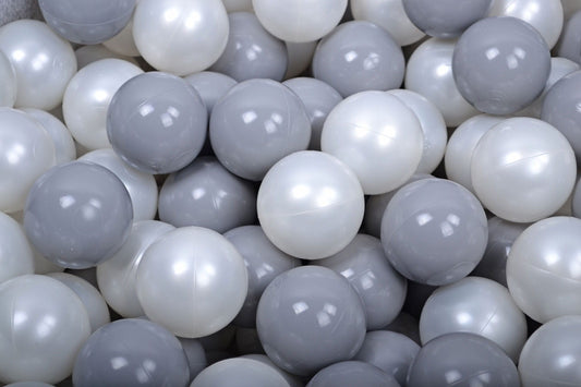 Speelballen 7 cm - Grijs & Parelwit - Veilig Voor Ballenbakken - SpeelSterk 