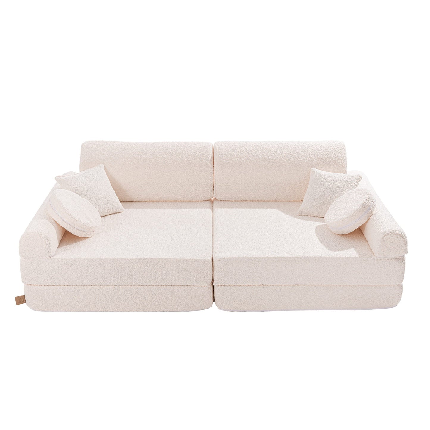 Large Modular Sofa for Kids - Premium Boucle, White SpeelSterk.nl