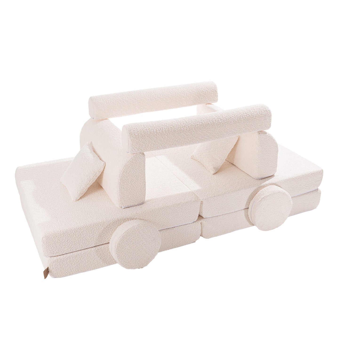 Large Modular Sofa for Kids - Premium Boucle, White SpeelSterk.nl
