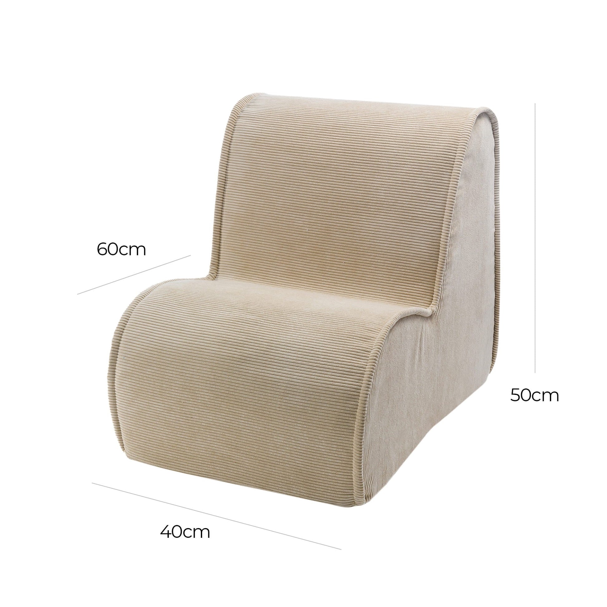 Corduroy Kinderfauteuil - Crème - SpeelSterk