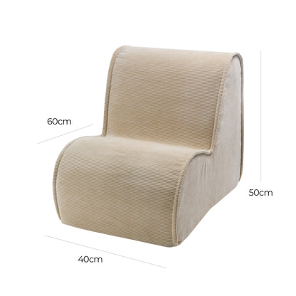 Corduroy Kinderfauteuil - Crème - SpeelSterk