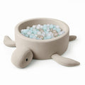 Foam Baby Ball Pit Without Balls - Turtle Oat Biscuit Beige Boucle