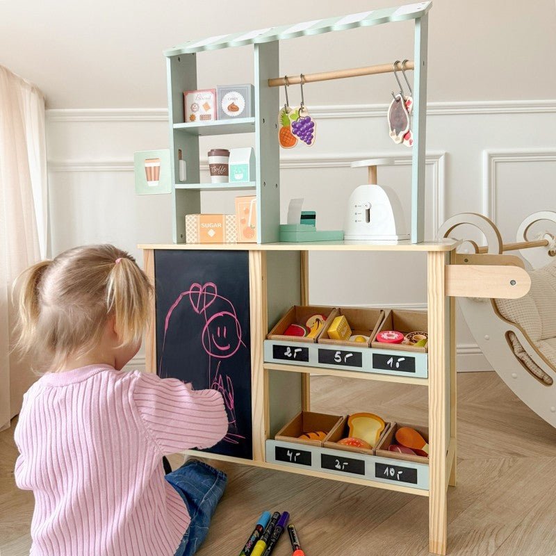 Houten Food Truck - Kleurrijk - Creatief Rollenspel - Veilig Hout - SpeelSterk 