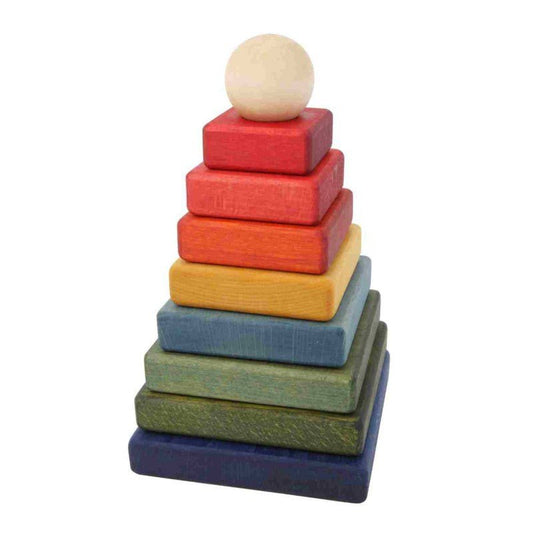 Houten Piramide - Vrolijk Kleurrijk - Veilig En Educatief Speelgoed - SpeelSterk 