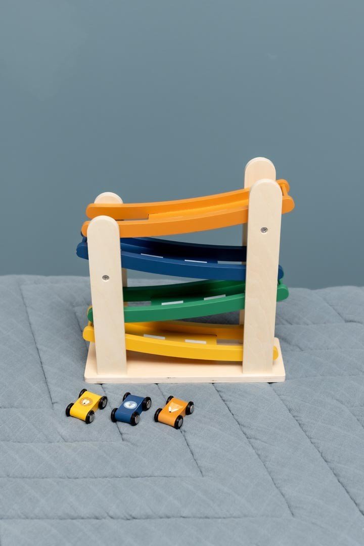 Houten Racebaan - Kleurrijk - Veilig Speelgoed Met Dierenvriendjes - SpeelSterk 
