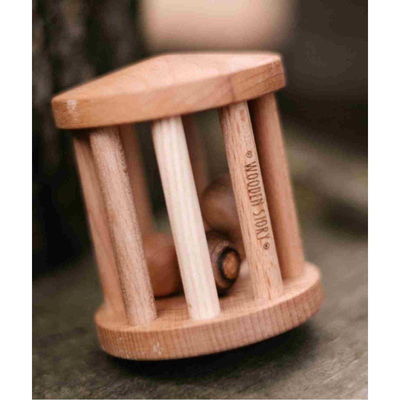 Houten Rammelaar - Natuurlijk Hout - Educatief Geluid - Veilig Spelletjes - SpeelSterk 