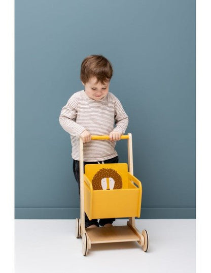 Houten Winkelwagen - Mr Lion - Veilig - Kleurrijk Speelgoed Voor Kinderen - SpeelSterk 