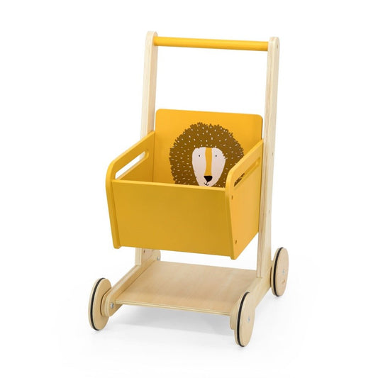 Houten Winkelwagen - Mr Lion - Veilig - Kleurrijk Speelgoed Voor Kinderen - SpeelSterk 