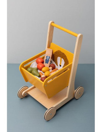 Houten Winkelwagen - Mr Lion - Veilig - Kleurrijk Speelgoed Voor Kinderen - SpeelSterk 