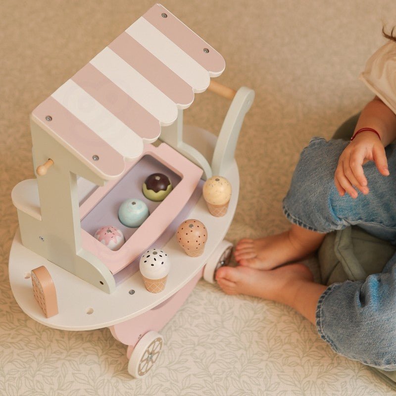 Houten IJswagen - Pastel - Creatieve Speelset - Educatief en Leuk - SpeelSterk 