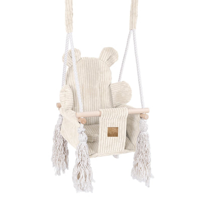 Indoor Baby Schommel - Ecru - Veilig - Zacht Corduroy - SpeelSterk 