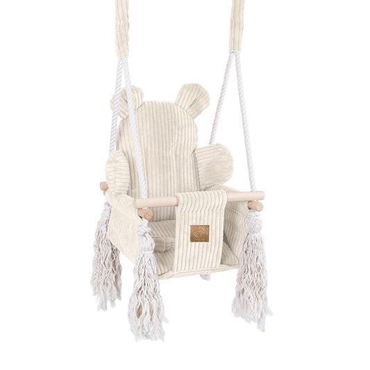 Indoor Baby Schommel - Ecru - Veilig - Zacht Corduroy - SpeelSterk 