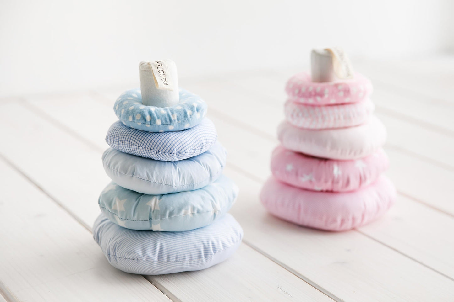 Toren - Zintuigstapelspel - Blauw of Roze - Veilig en Educatief - SpeelSterk  SpeelSterk