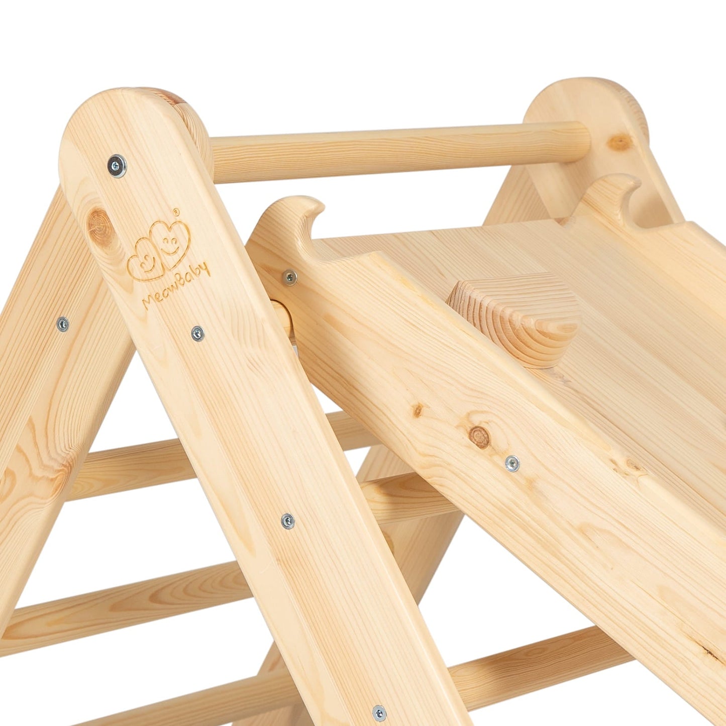 Klimdriehoek Met Glijbaan En Klimwand - Naturel - Veilig - Educatief - SpeelSterk  SpeelSterk