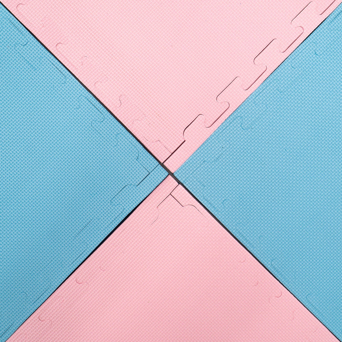 Large Foam Puzzle Mats - Baby Pink / Baby Blue - SpeelSterk.nl