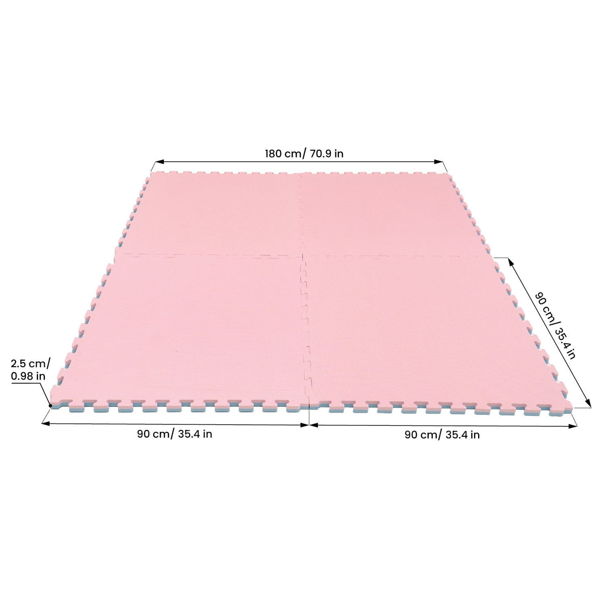 Large Foam Puzzle Mats - Baby Pink / Baby Blue - SpeelSterk.nl