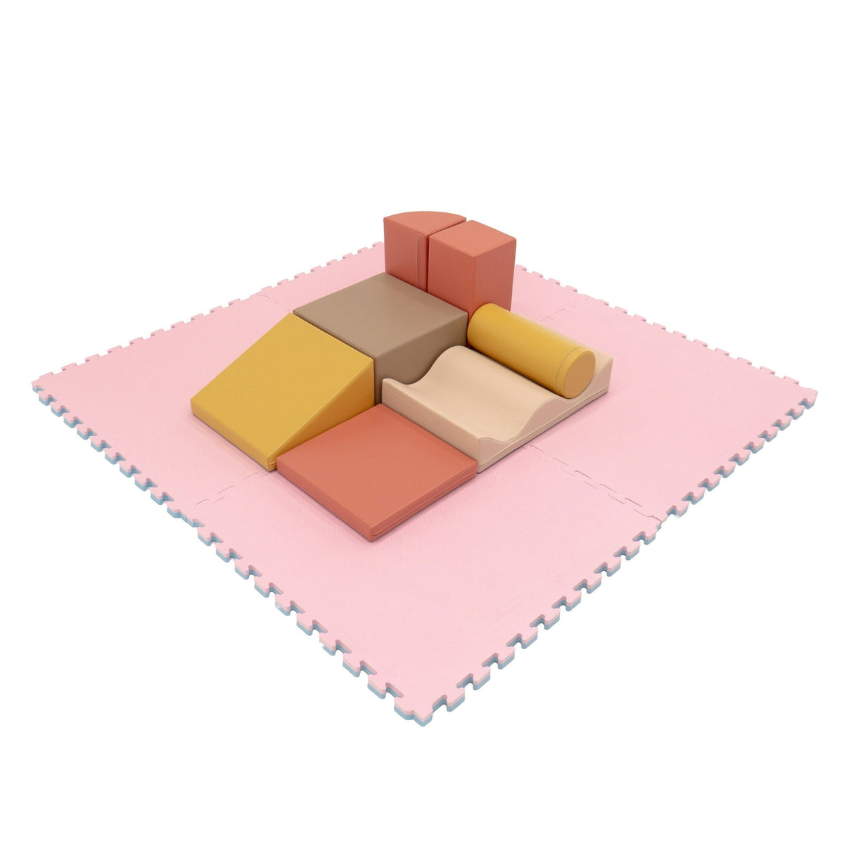 Large Foam Puzzle Mats - Baby Pink / Baby Blue - SpeelSterk.nl
