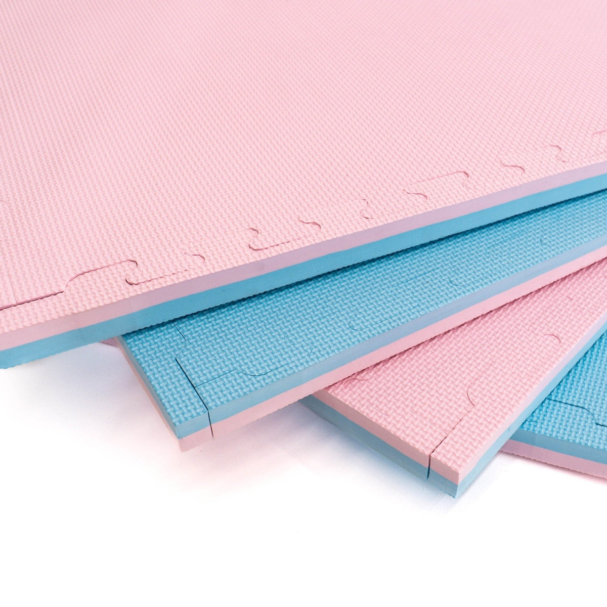 Large Foam Puzzle Mats - Baby Pink / Baby Blue - SpeelSterk.nl