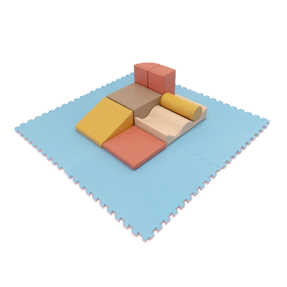 Large Foam Puzzle Mats - Baby Pink / Baby Blue - SpeelSterk.nl