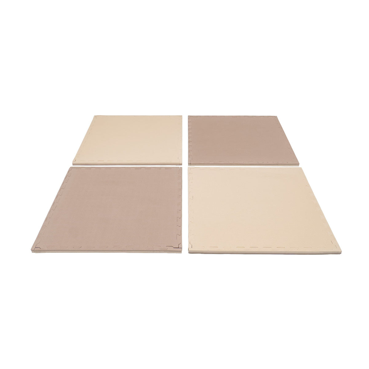 Large Foam Puzzle Mats - Beige / Dark Beige - SpeelSterk.nl