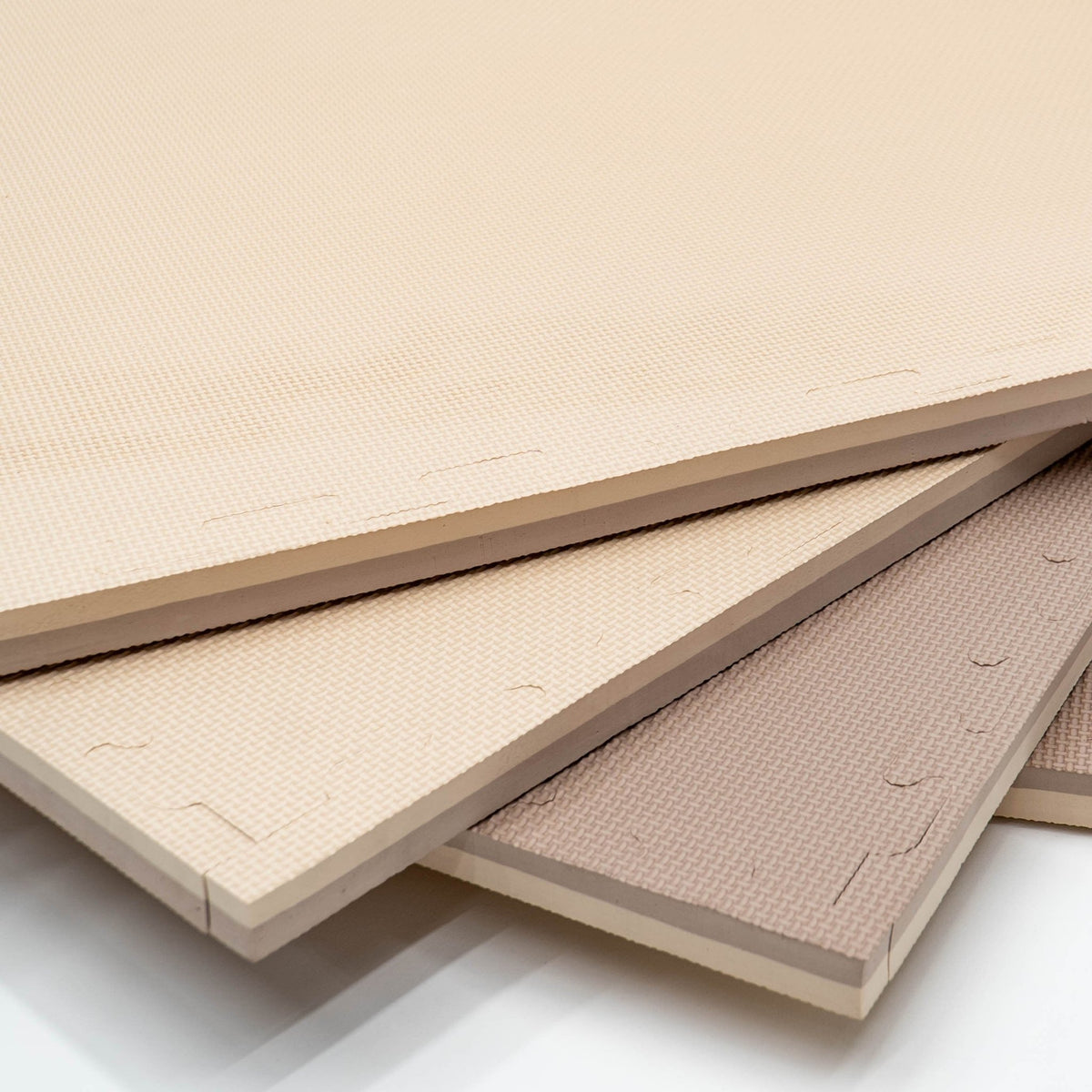 Large Foam Puzzle Mats - Beige / Dark Beige - SpeelSterk.nl