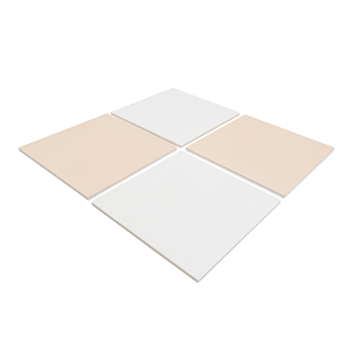 Large Foam Puzzle Mats - Beige / White - SpeelSterk.nl