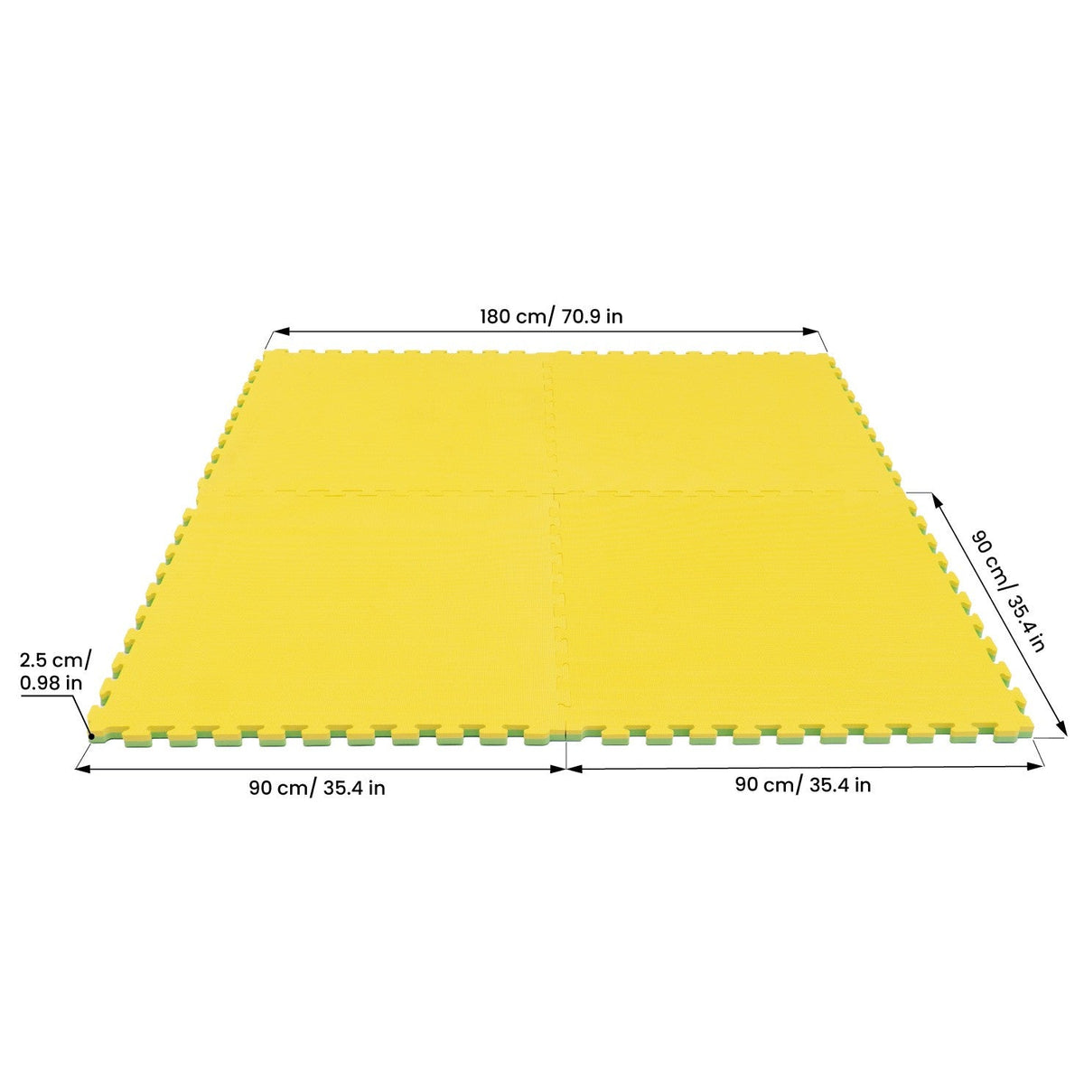 Large Foam Puzzle Mats - Spring Green / Yellow - SpeelSterk.nl