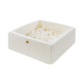 MeowBaby® Boucle White Square Balls Pit 90x90x40cm - 200 White Pearl Balls - SpeelSterk.nl