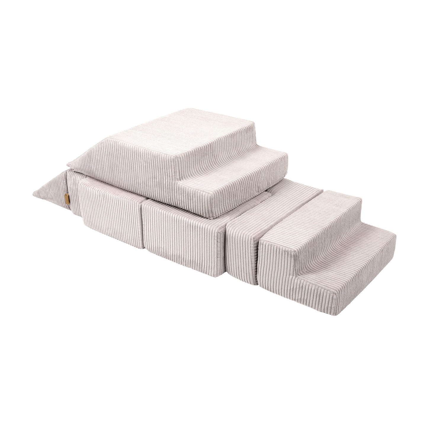 MeowBaby® Soft Velvet Bricks Sofa - Ecru SpeelSterk.nl
