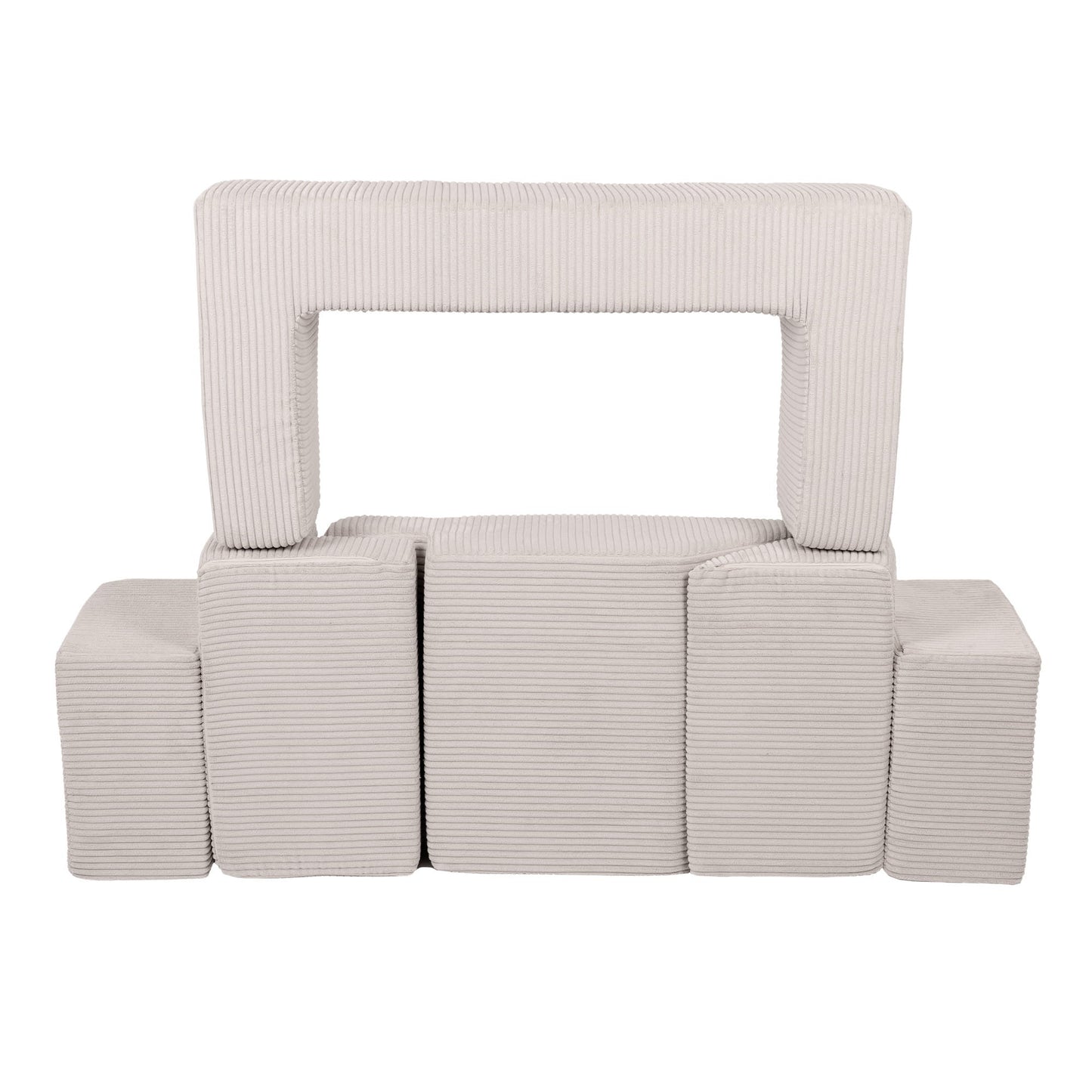 MeowBaby® Soft Velvet Bricks Sofa - Ecru SpeelSterk.nl