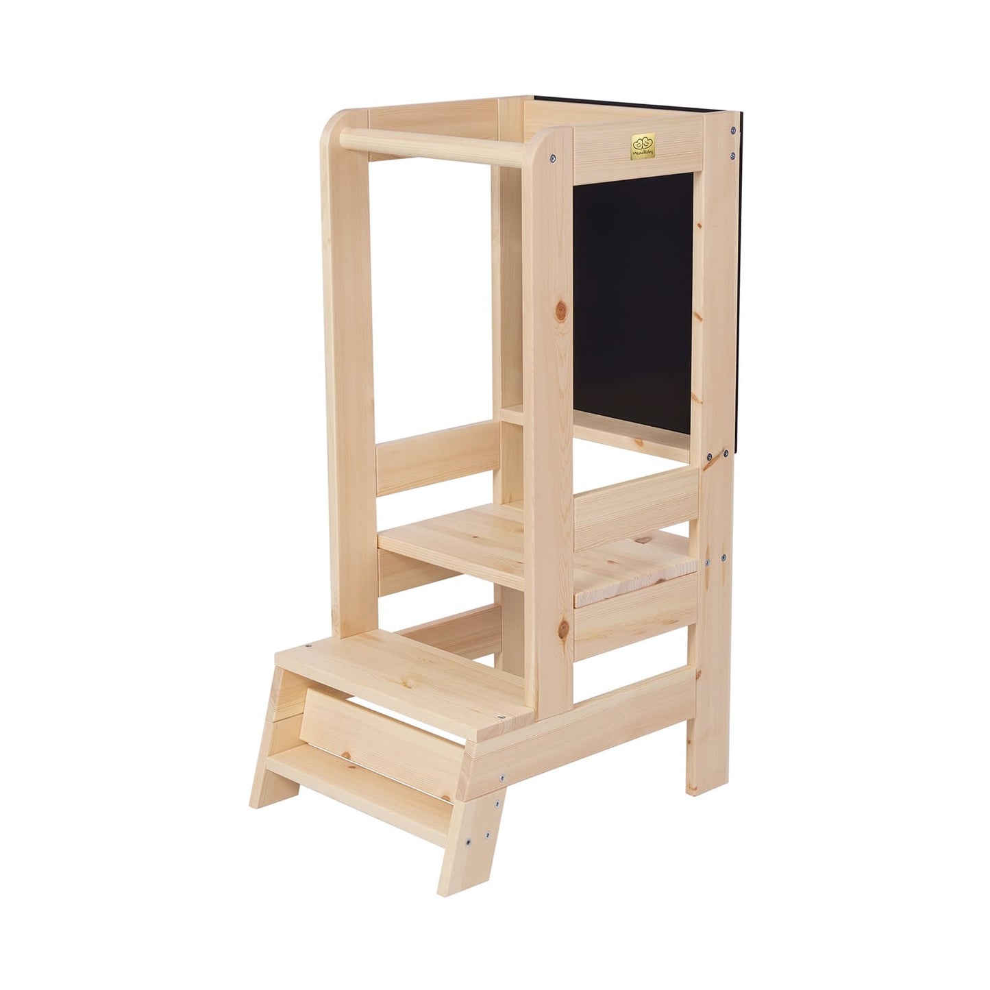 MeowBaby Wooden Kitchen Helper for Children with Board - Natural SpeelSterk.nl