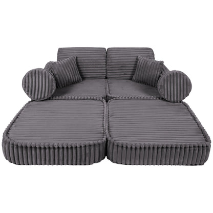 Modulaire Kindersofa - Donker Grijs - Creatief En Comfortabel - SpeelSterk 