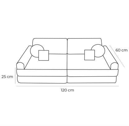 Modulaire Kindersofa - Grijs - Veilig - Comfortabel Meubel voor Kinderen - SpeelSterk 