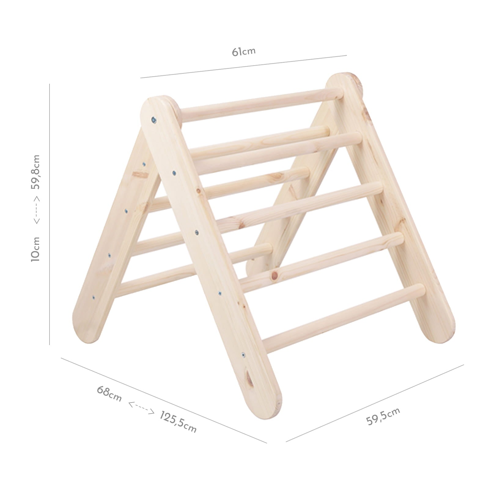 Montessori Driehoekladder - Naturel - Veilig - Educatief Speelproduct - SpeelSterk 