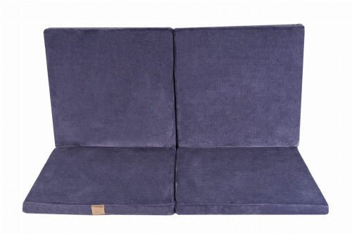 Play Mat for Kids - Square Blue-Grey Velvet - SpeelSterk.nl
