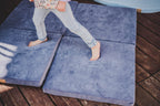 Play Mat for Kids - Square Blue-Grey Velvet - SpeelSterk.nl