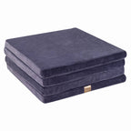 Play Mat for Kids - Square Blue-Grey Velvet - SpeelSterk.nl