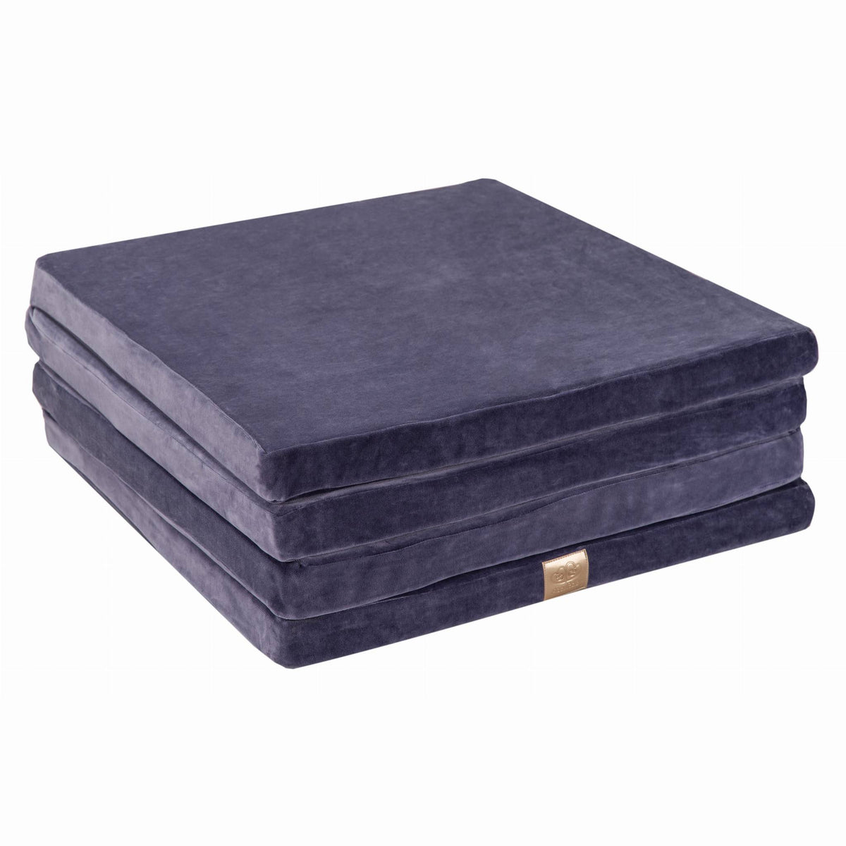 Play Mat for Kids - Square Blue-Grey Velvet - SpeelSterk.nl