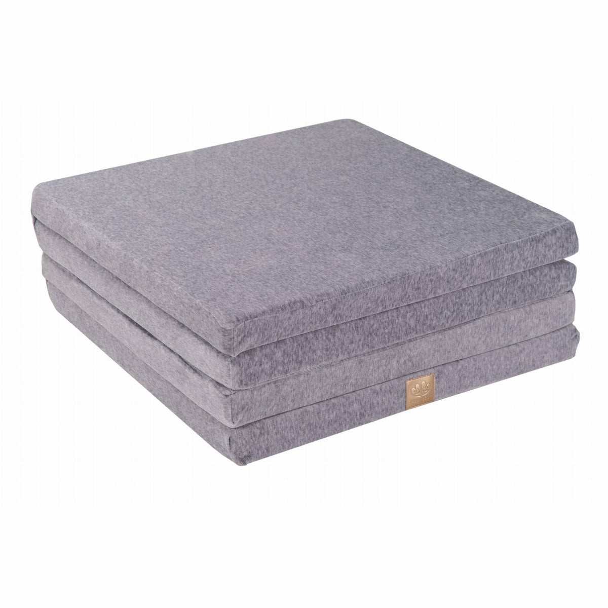 Play Mat for Kids - Square Light Grey Velvet - SpeelSterk.nl
