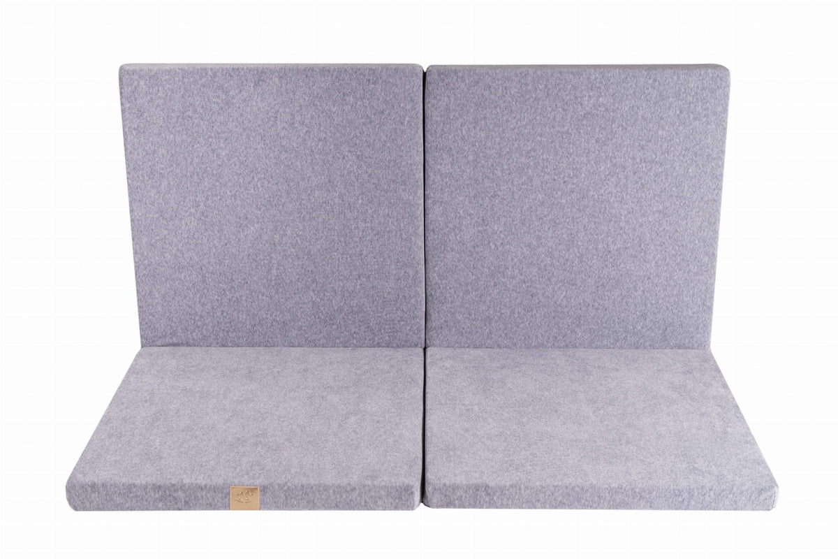 Play Mat for Kids - Square Light Grey Velvet - SpeelSterk.nl