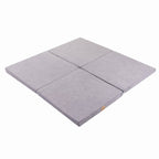 Play Mat for Kids - Square Light Grey Velvet - SpeelSterk.nl