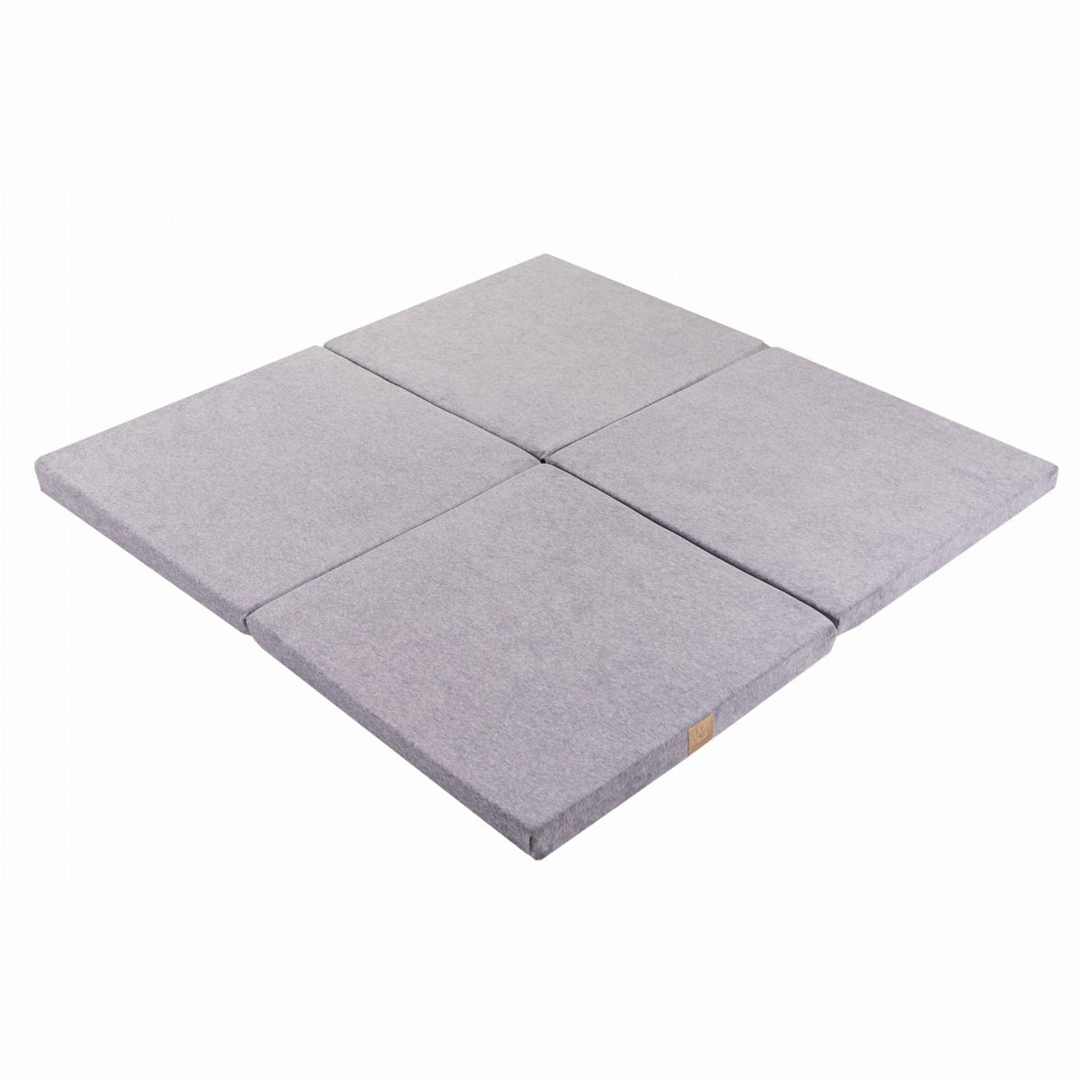 Play Mat for Kids - Square Light Grey Velvet - SpeelSterk.nl