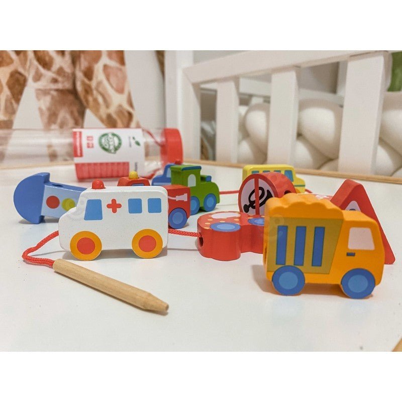 Rijgblokken - Voertuigen-Thema - Kleurrijk - Educatief en Creatief - SpeelSterk 