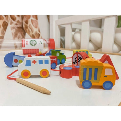 Rijgblokken - Voertuigen-Thema - Kleurrijk - Educatief en Creatief - SpeelSterk 