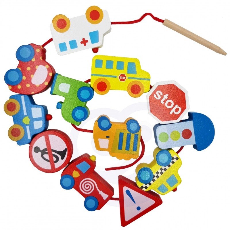 Rijgblokken - Voertuigen-Thema - Kleurrijk - Educatief en Creatief - SpeelSterk 