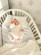 Round Baby Crib OLIN with Mattress - White