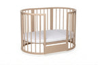 Round Baby Crib OLIN with Mattress - Cappuccino