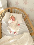 Round Baby Crib OLIN with Mattress - Natural