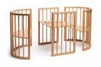 Round Baby Crib OLIN with Mattress - Natural